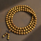 Antikes, goldbesetztes Nanmu-Holz-buddhistisches Gebetsperlen-Hand-Mala-Armband