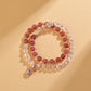 Natural Crystal Strawberry Double Ring Micro Inlaid Fashion Bracelet - Buddha Blessing You