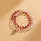 Natural Crystal Strawberry Double Ring Micro Inlaid Fashion Bracelet - Buddha Blessing You