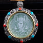Natural A Jade Tibetan Eight Patron saint Transfer Wheel Inlaid Seiko Jade Pendant Pendant Yu Pei
