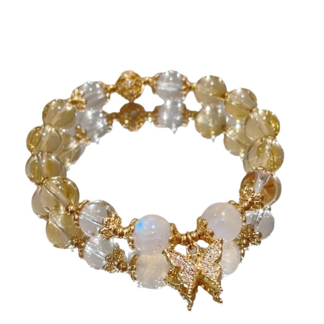 Dreamy Butterfly Transparent Imitation Crystal Moonstone Bracelet