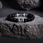 Sterling Silver Obsidian Green Ghost Transfer Beads Beaded Bracelet Women'S High-End Jewelry