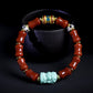 Original South Red Agate Beaded Bracelet With Lapis Lazuli Jasper And Incense Wood