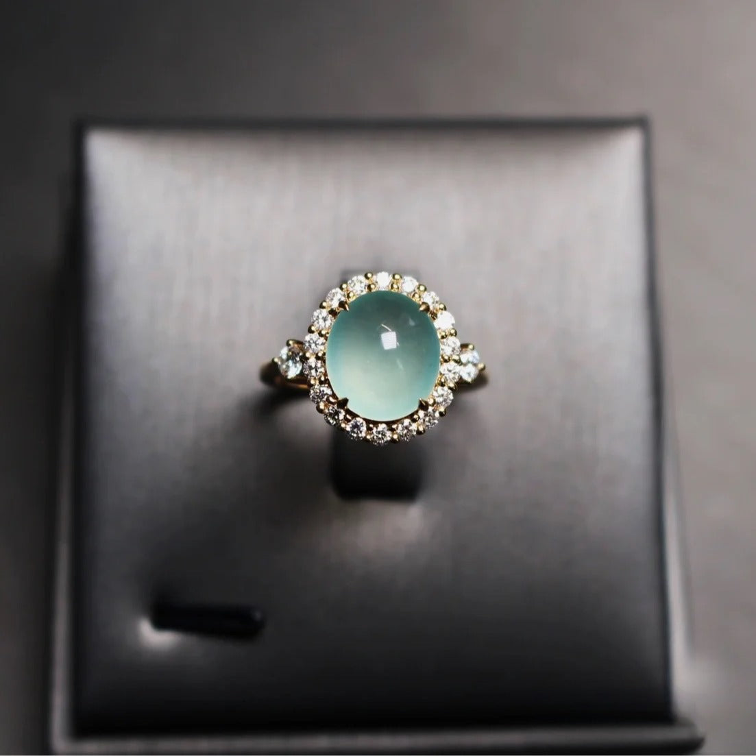 Chalcedony Ring Ring Women's High Ice Big Egg Face Chalcedony Fashion Seiko Open Ring