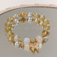 Dreamy Butterfly Transparent Imitation Crystal Moonstone Bracelet