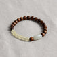 Tiger Stripe Sandalwood Beads With Hetian Jade And Yellow Chalcedony Vintage Bracelet