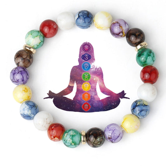 Explosions Colorful Beads Bracelet Yoga Meditation Balance Bracelet Beaded Meditation Assistant