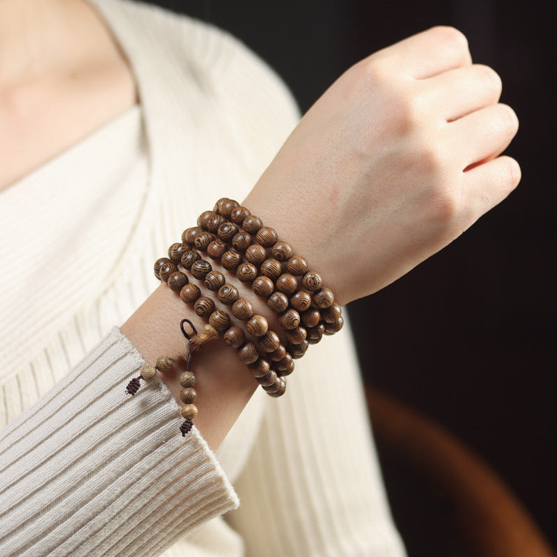 Old Material Wood Bracelet Buddha Beads Rosary 108 Retro Style Men And Women Bracelet Holding Gifts