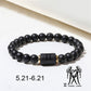 Black Matte Onyx Zodiac Bead Stretch Bracelet