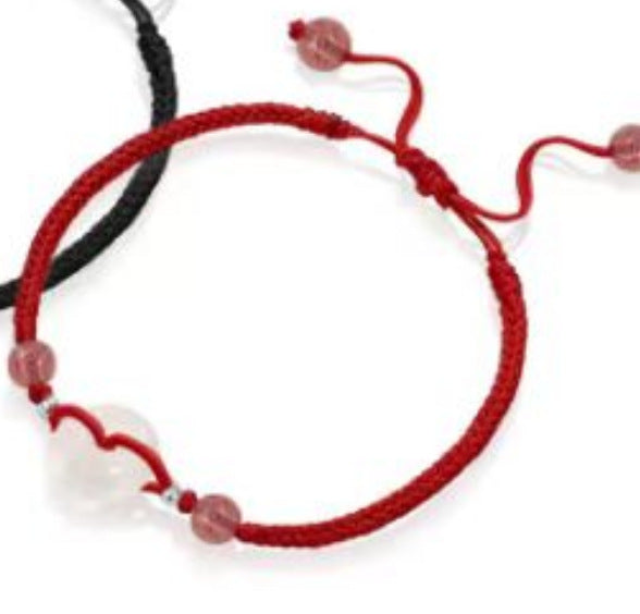 Hand-woven agate Ping An Buckle Couple Women's Hand Rope Girlfriend Simple Bracelet