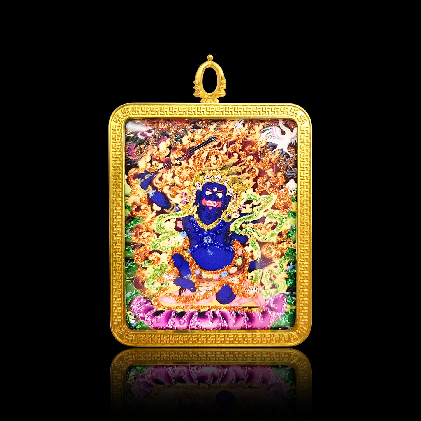 Wutai Berg Thangka Gawu Box Farbe Gold Acht Schutzgottheit Buddha Anhänger Bild Box Handgepäck Anhänger Anhänger
