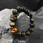 Natural Silver Obsidian Bracelet Men's and Women's Obsidian Bracelet Gold Obsidian Jewelry