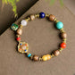 Bracelet 8mm Agarwood With Square Blessing Brand Retro Versatile Bracelet