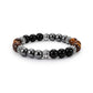 Black Glass Tiger'S Eye Interlaced Alloy Bracelet Black Gallstone Jewelry