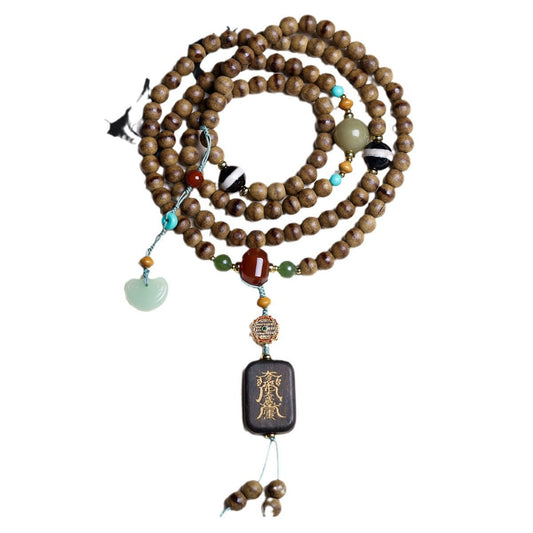 A line of butter and incense wood multi-circle bracelets Wen play Shoutai age tag Chinese necklace a line of beads bracelets wholesale