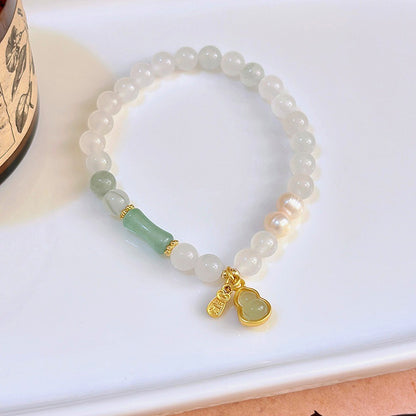 Natürliches Tianshan Jade Armband Kürbis Peace Schnalle Lotus Seedpod Perlen Armband Geschenk