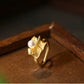 Metal Wind Fold Shi Home Pearl Ring Personality Sweet Cool Line Open Ring Women