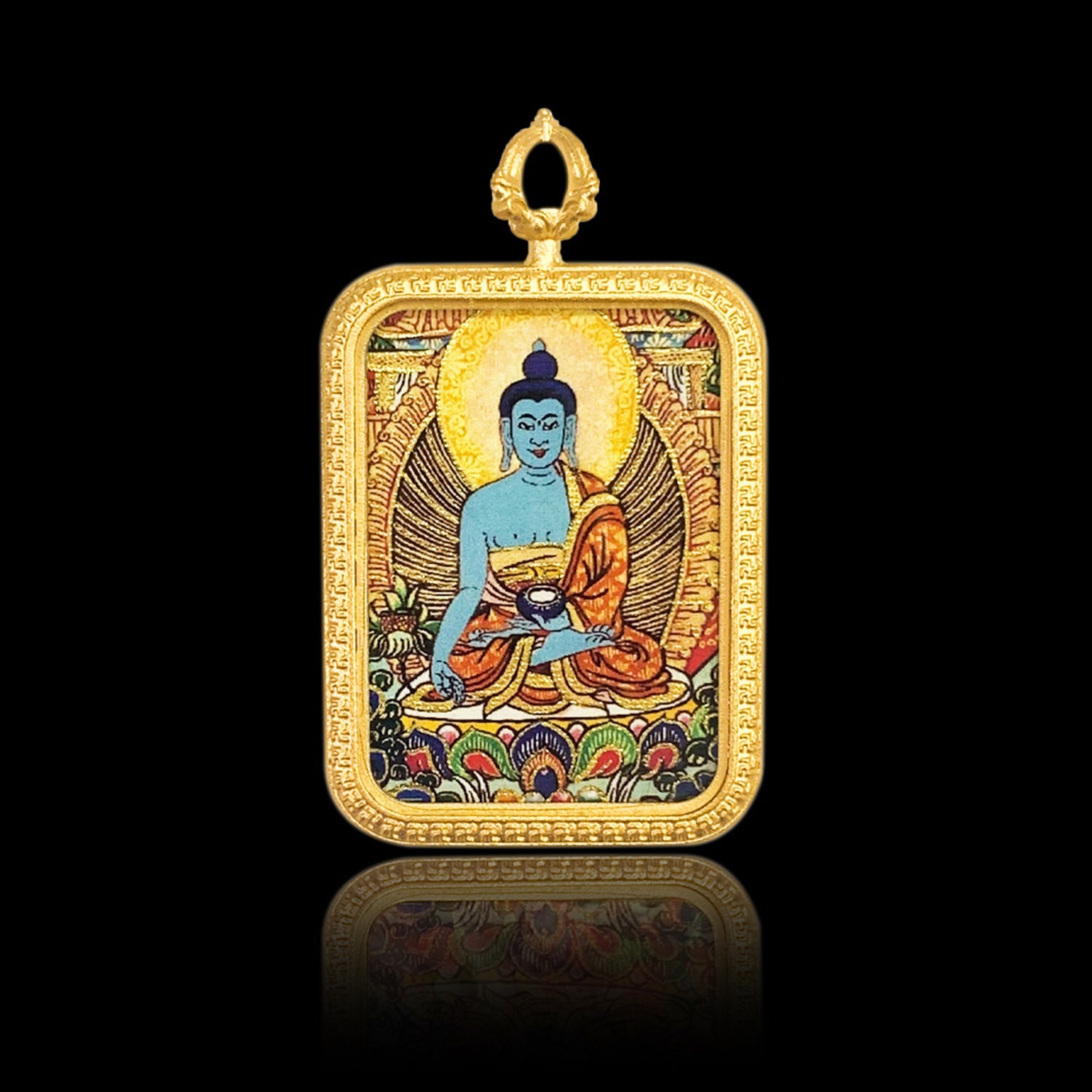 Thangka Pendant Sweater Necklace Pendant Picture Box Pendant Tibetan Jewelry Handmade Pendant