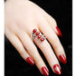 New Retro Ring Women's Fashion Exaggerated Personality South Red Opening Adjustable Index Finger Gift
