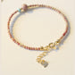Natural Rhodonite Bracelet With Lucky Charm And Minimalist Design