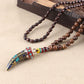 Ethnic Style Buddha Beads Nepal Horn Type Wooden Necklace Simple Personality Long Men's and Women's Woolen Chain Linen Accessories