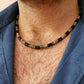 Summer Beach Bohemian Wood Chip Coconut Shell Necklace Men's Surfing Necklace Simple Tribal Stainless Steel Necklace