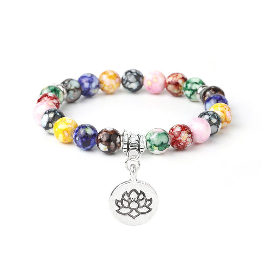 Explosions Colorful Beads Bracelet Yoga Meditation Balance Bracelet Beaded Meditation Assistant