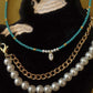 Magnesite Turquoise Necklace Women's All-match High-end Sense Niche Summer Clavicle Chain Beaded