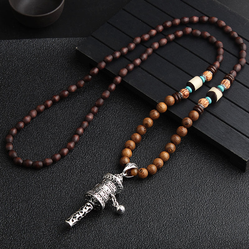 Nepal Handmade Jewelry Pendant Vintage Ethnic Style Wooden Bead Necklace Women's And Man's Accessories Decorative Pendant