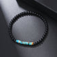 Fashion Commuter Retro Style Bracelet Jewelry Trendy Men's Handmade Beaded Black Gallstone Turquoise Bracelet