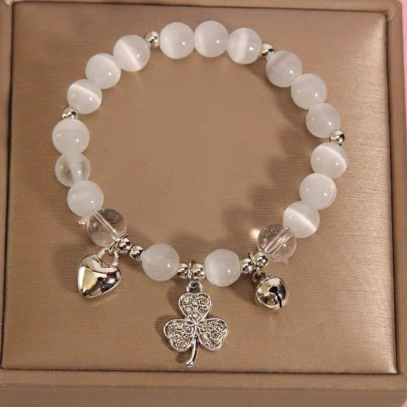 Elegant Three Leaf Sweet Rabbit Unique Design Friendship Bracelet