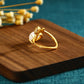 Gold Plated Imitation Hetian Jade Lotus Ring