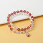 Natural Crystal Strawberry Double Ring Micro Inlaid Fashion Bracelet - Buddha Blessing You