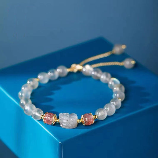 Moonlight Forest Crystal Pixiu Bracelet With Elegant Minimalist Style
