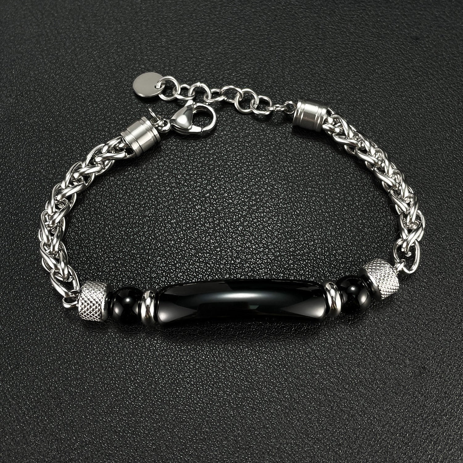 Retro Stainless Steel Chain Tiger Eye Titanium Steel Bracelet