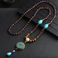 Nepal Handmade Jewelry Pendant Vintage Ethnic Style Wooden Bead Necklace Women's And Man's Accessories Decorative Pendant