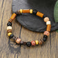 Fashion Commuter Retro Style Bracelet Jewelry Trendy Men's Handmade Beaded Black Gallstone Turquoise Bracelet