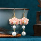 enamel gradient butterfly earrings silver needle light luxury niche design ancient style pearl earrings