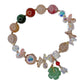 Vintage Ethnic Green Dongling Jade Crystal Flower Bracelet