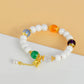 White Porcelain Beads Five Elements Crystal Bracelet White Heart Sutra Purple Manjusri Green Mother Blue Pharmacist Beads Bracelet