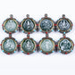 Natural A Jade Tibetan Eight Patron saint Transfer Wheel Inlaid Seiko Jade Pendant Pendant Yu Pei