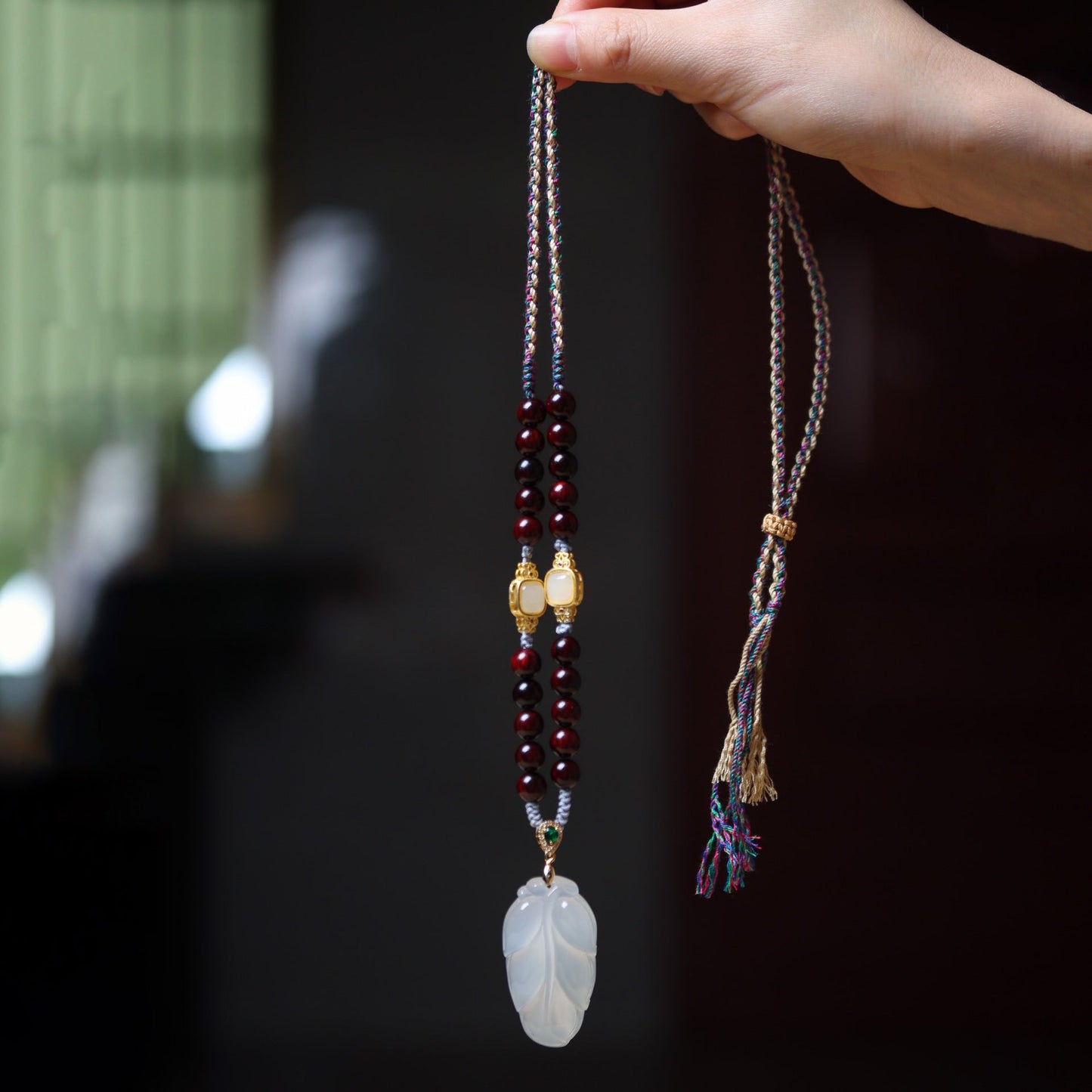 Gold Star Small Leaf Rosewood Buddha Beads Hanging Pendant New DIY Men'S And Women'S Sweater Necklace Ins Assembly Jewelry