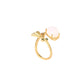Gold Plated Imitation Hetian Jade Lotus Ring