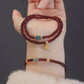 Natural Garnet Bracelet Women's Double Circle Wine Red Clean Body genuine goods Blue Water Emerald