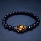 Fashionable Luxury Alloy Crown Tiger Eye Stone Beaded Bracelet