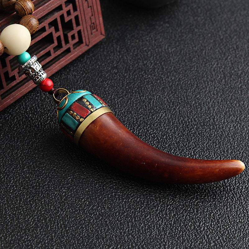 Nepal Handmade Jewelry Pendant Vintage Ethnic Style Wooden Bead Necklace Women's And Man's Accessories Decorative Pendant