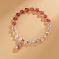 Natural Crystal Strawberry Double Ring Micro Inlaid Fashion Bracelet - Buddha Blessing You