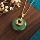 National Tide Fish Accessories Hetian Jade Peace Buckle Pendant Necklace