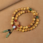 Mori Women's Double Circle Bracelet Golden Sandalwood Fashion Men's and Women's Couple Bracelet diy Cat Claw Lotus Style Play Jewelry