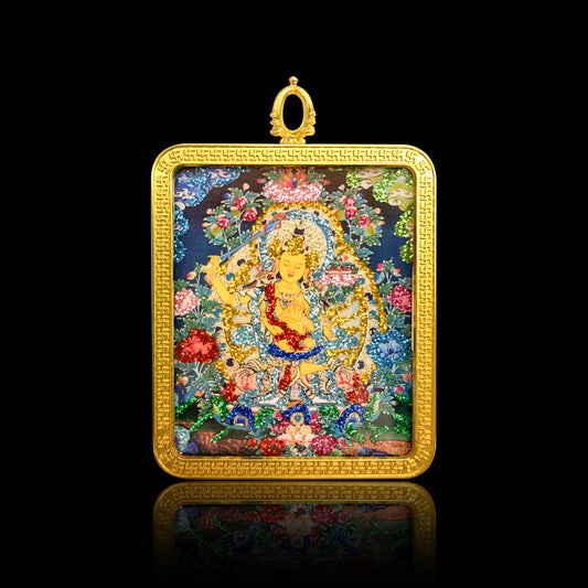 Wutai Berg Thangka Gawu Box Farbe Gold Acht Schutzgottheit Buddha Anhänger Bild Box Handgepäck Anhänger Anhänger